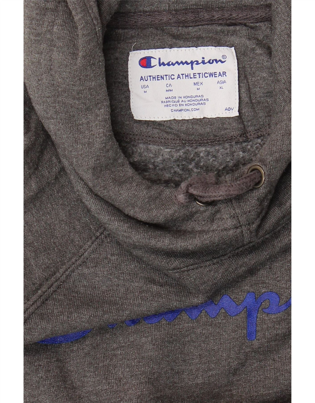 Champion Graphic Hoodie Jumper UK 14 Medium Grey