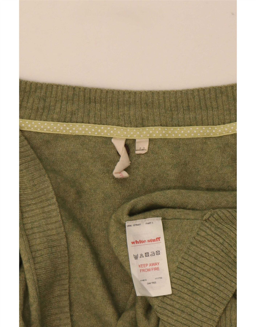 White Stuff Womens Crop Open Cardigan Sweater UK 12 Medium Green Viscose