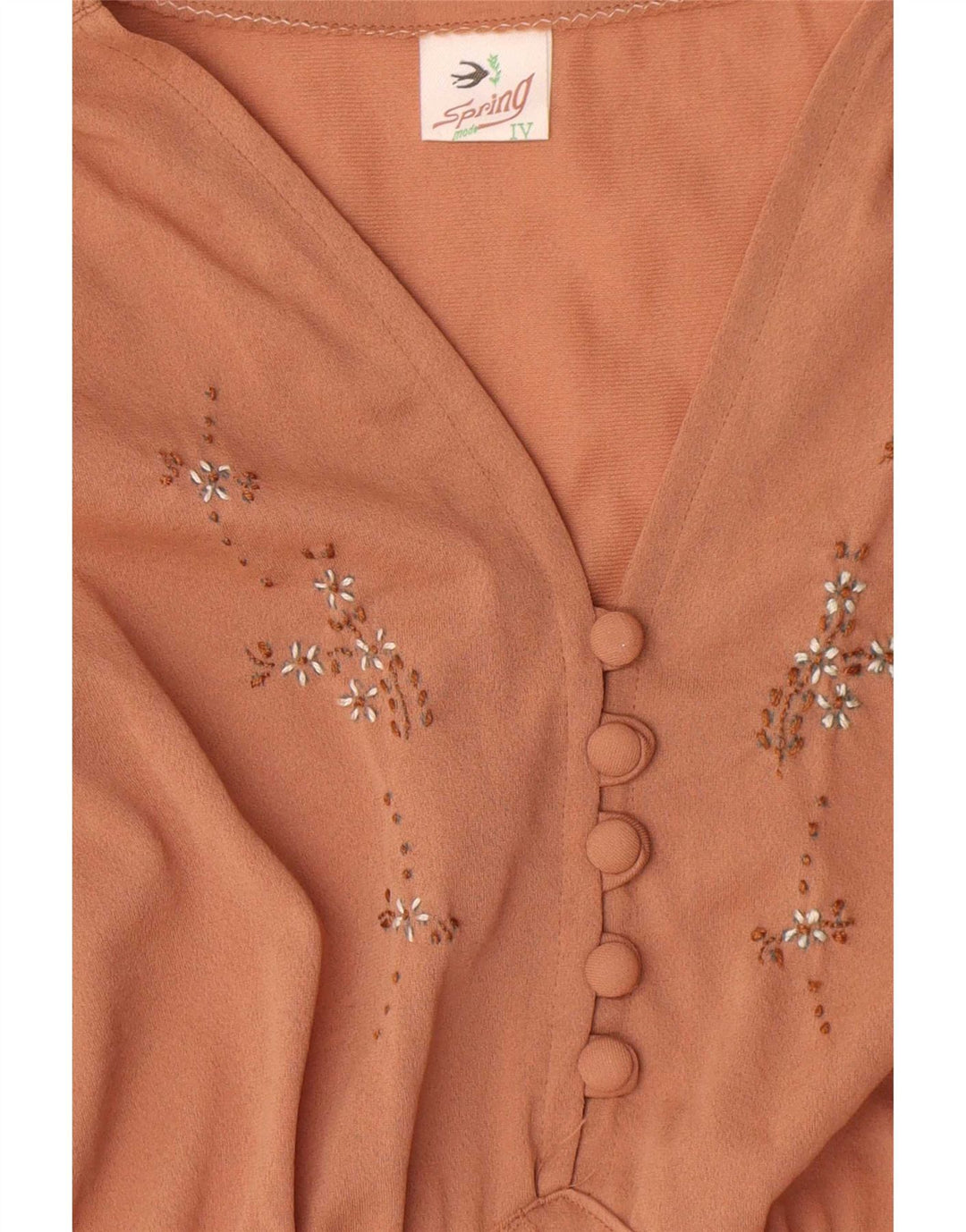 Vintage Dame Maxi Kjole UK 12 Medium Brun