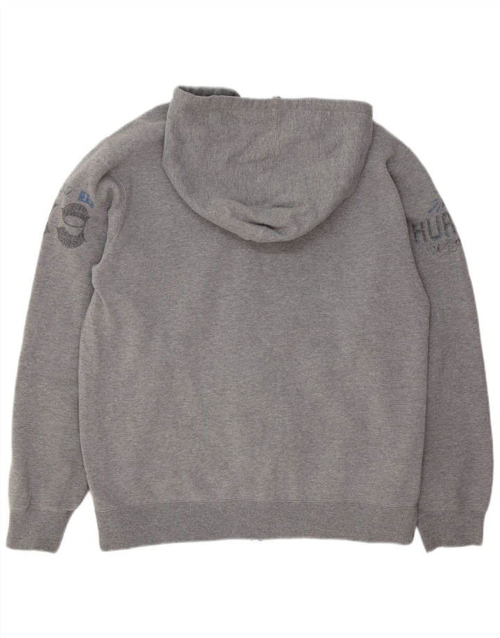 Hurley Herre grafisk hættetrøjetrøje med lynlås mellemgrå flækket polyester