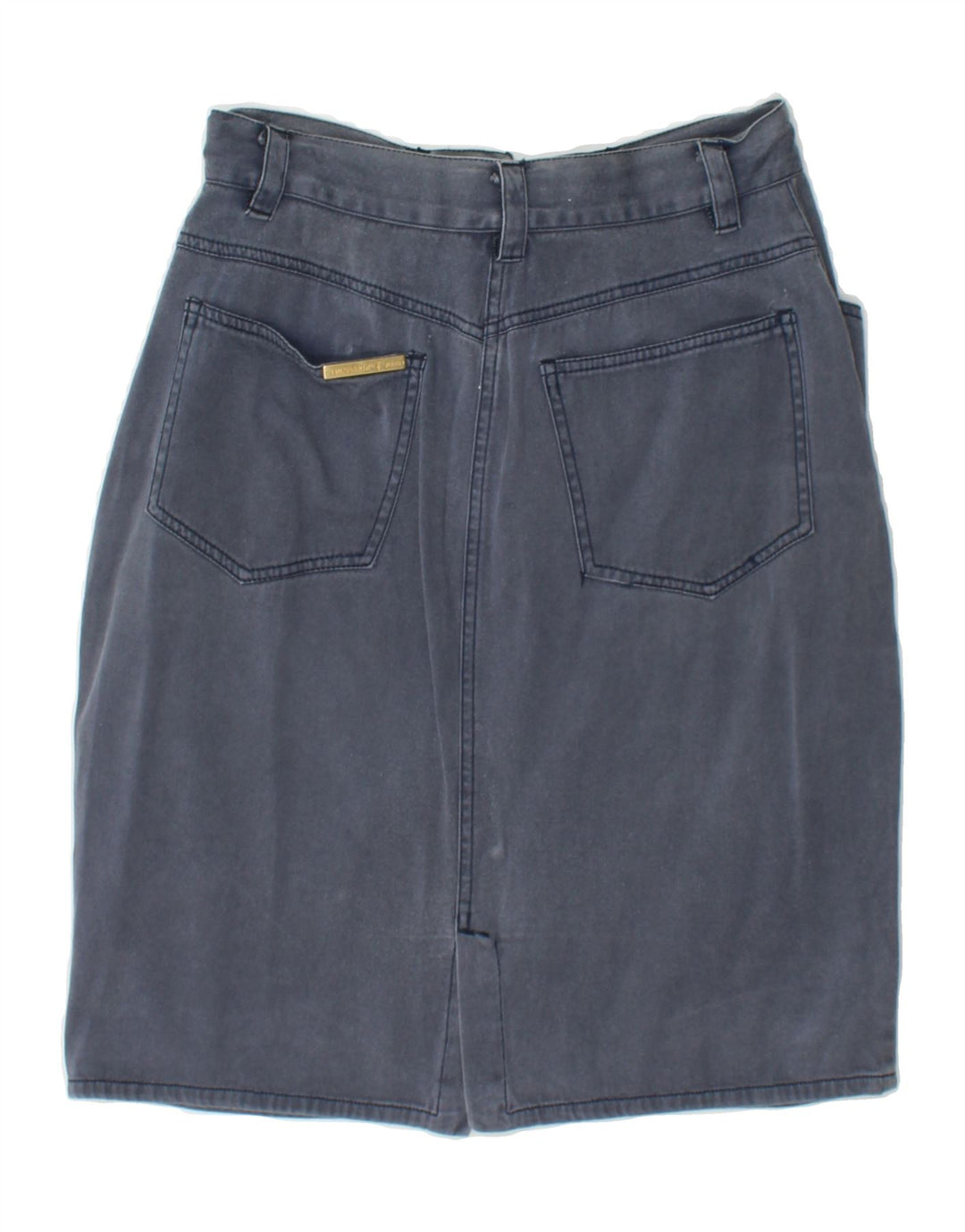 TRUSSARDI Womens Denim Skirt IT 42 Medium W28 Blue Cotton Vintage Trussardi and Second-Hand Trussardi from Messina Hembry 