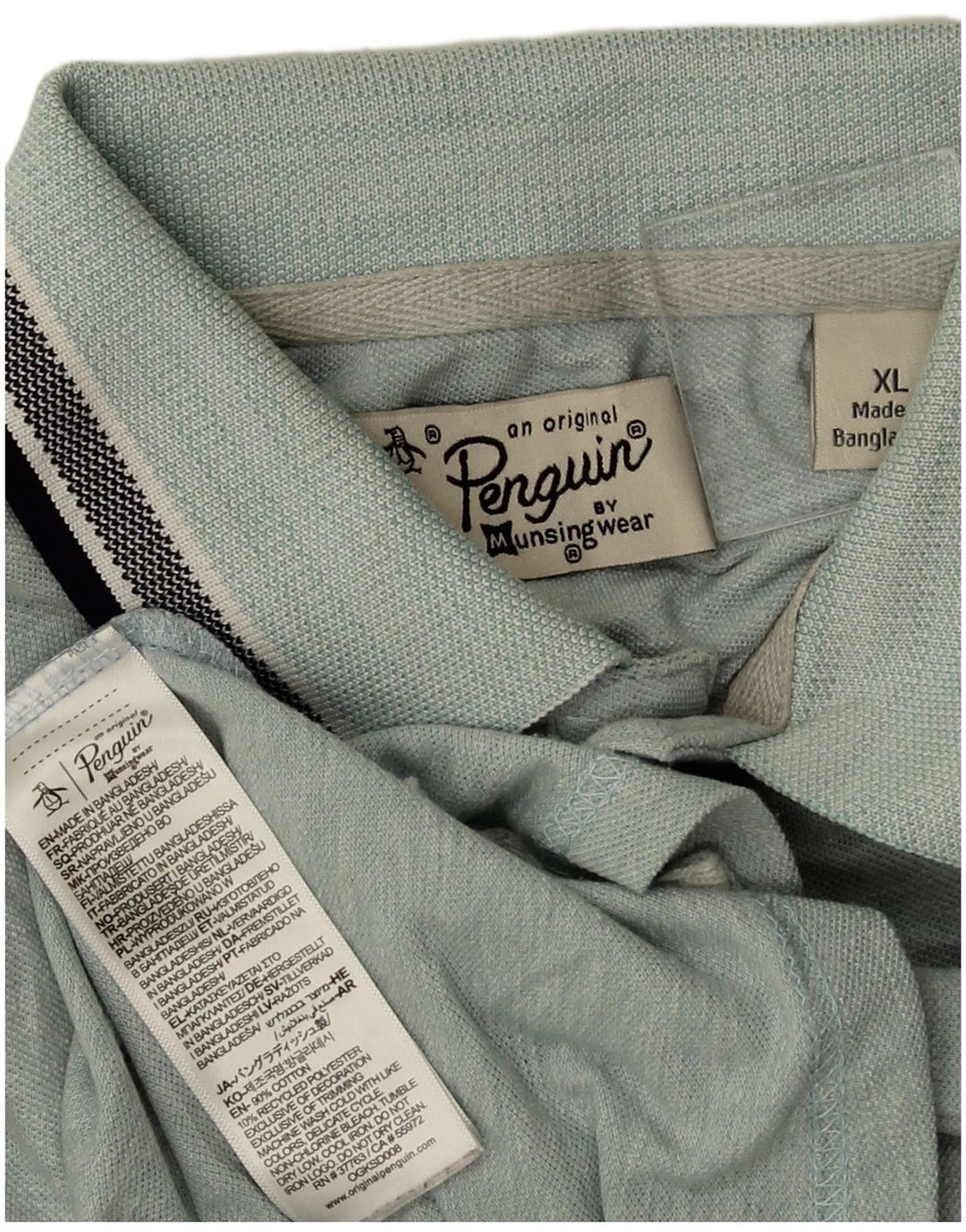 Penguin herre poloshirt XL blå bomuld