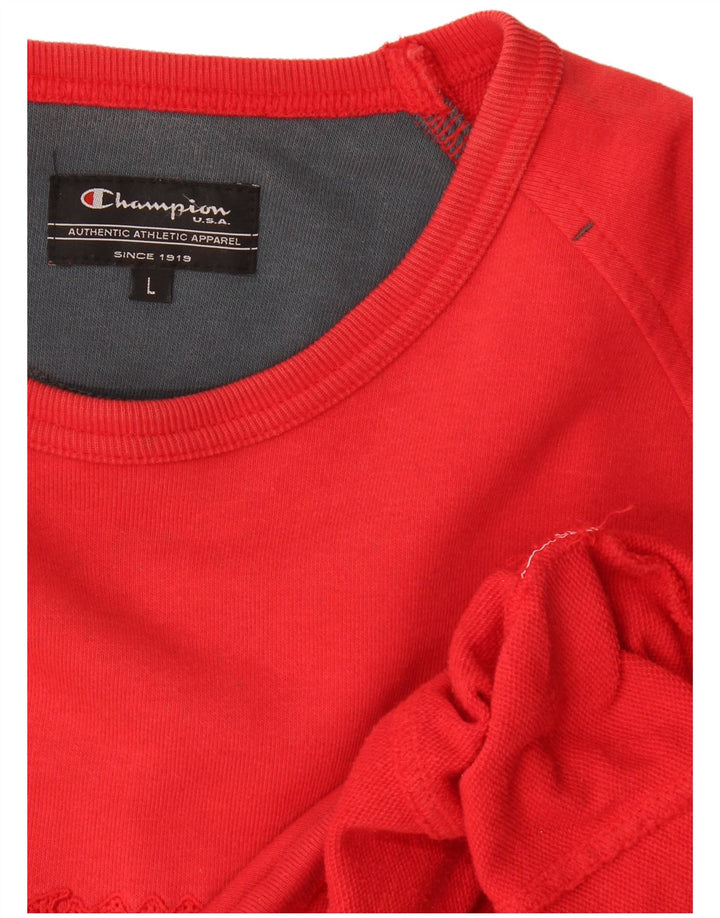 Champion Herre Grafisk Sweatshirt Jumper Large Rød