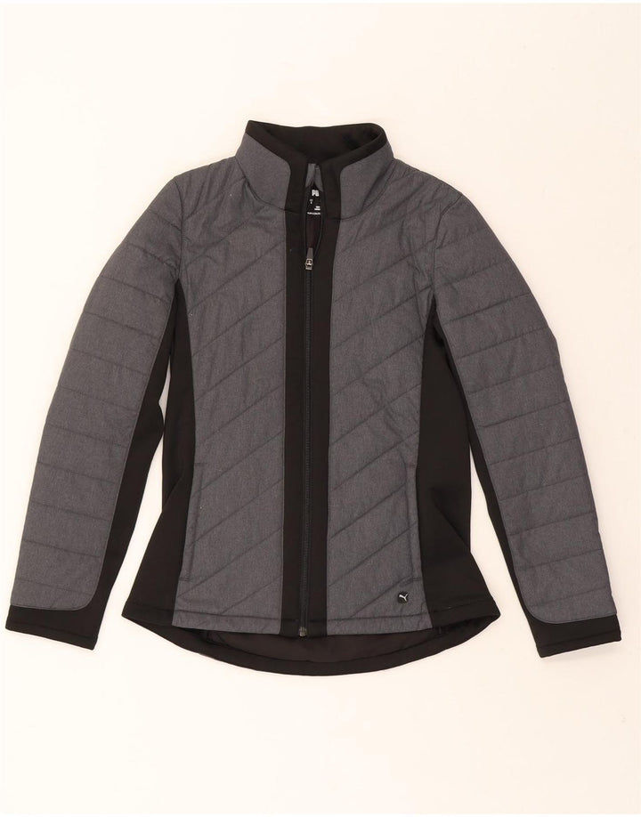 PUMA Womens Padded Jacket UK 10 Small Grey Colourblock Vintage Puma and Second-Hand Puma from Messina Hembry 