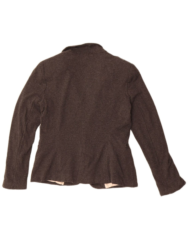 Zara Dame 1 Knap Blazer Jacket UK 14 Large Grey Acetate