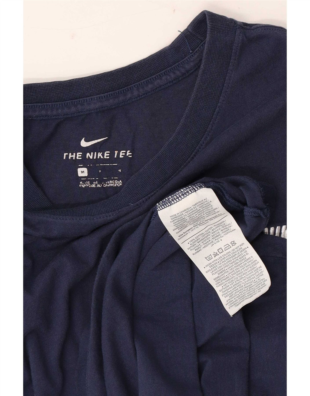 Nike Herre T-shirt Top Medium Marineblå Bomuld