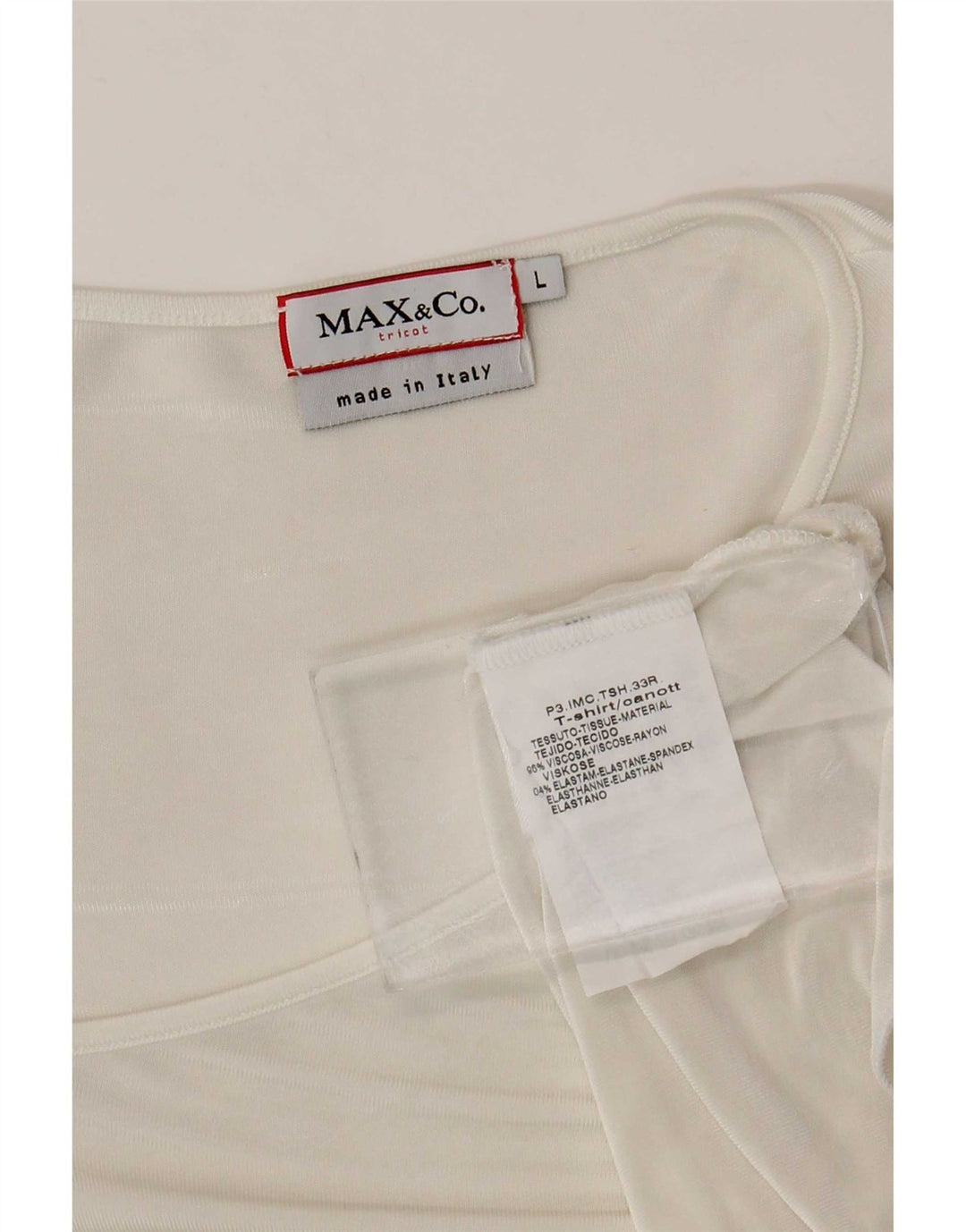 Max & Co. Dame asymmetrisk bluse Top UK 14 Stor hvid viskose