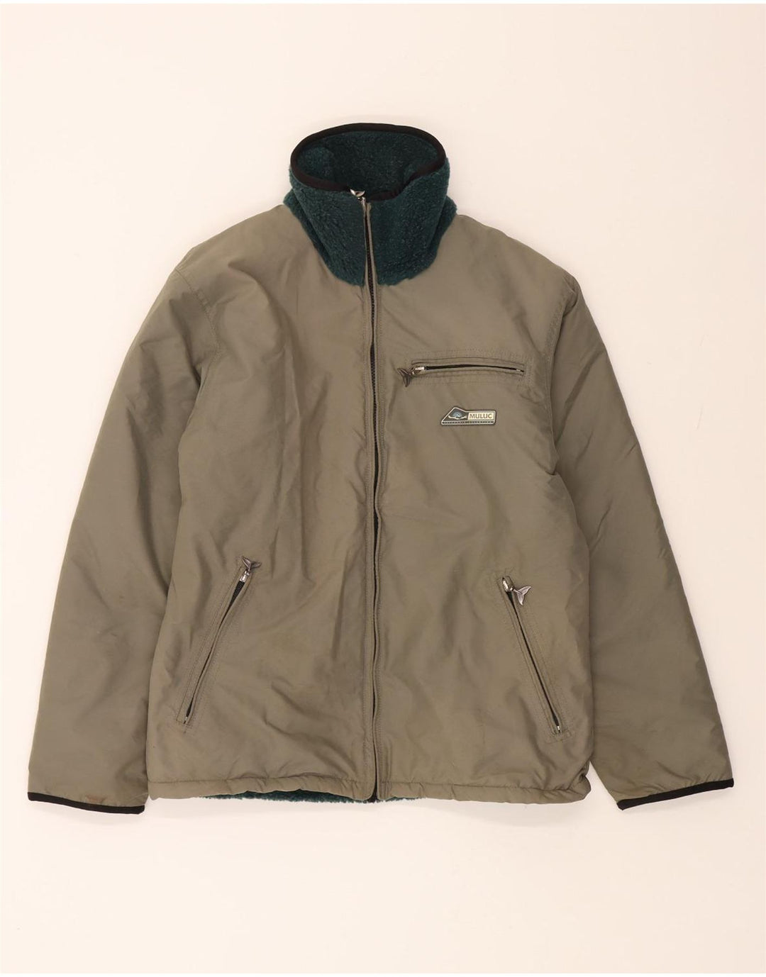 MULUC Womens Graphic Windbreaker Jacket UK 18 XL Grey Polyester Vintage Muluc and Second-Hand Muluc from Messina Hembry 