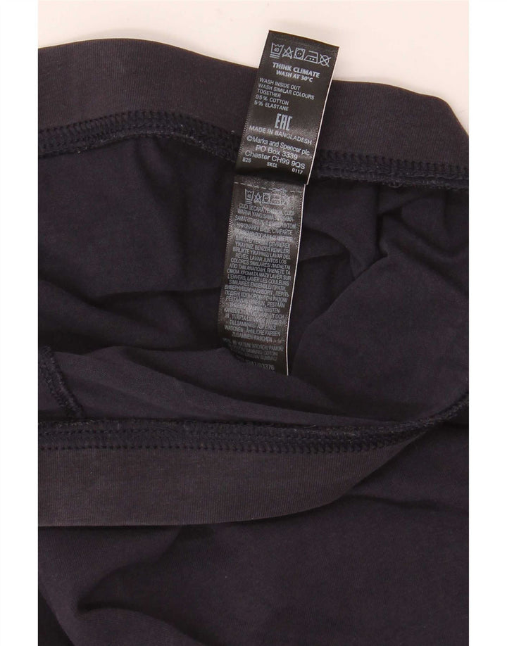 Marks & Spencer Womens Leggings UK 16 Large Navy Blue Cotton