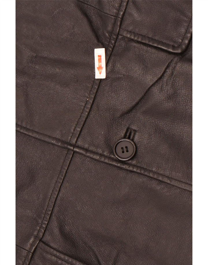 Vintage herre 3-knaps læder blazerjakke UK 38 medium sort læder