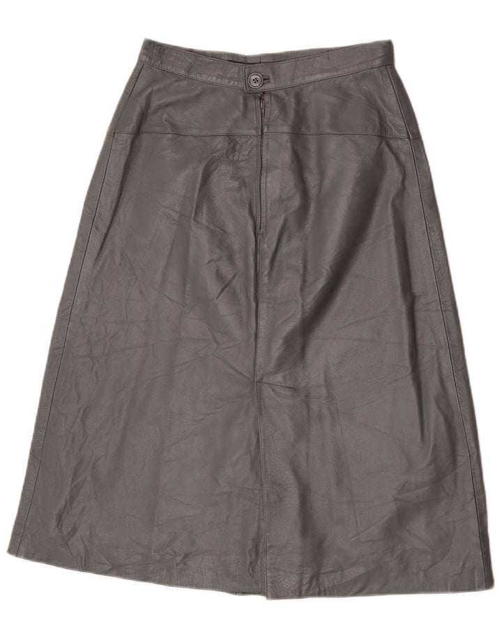 Vintage kvinders højtaljede lædernederdel IT 44 Medium W25 Grå