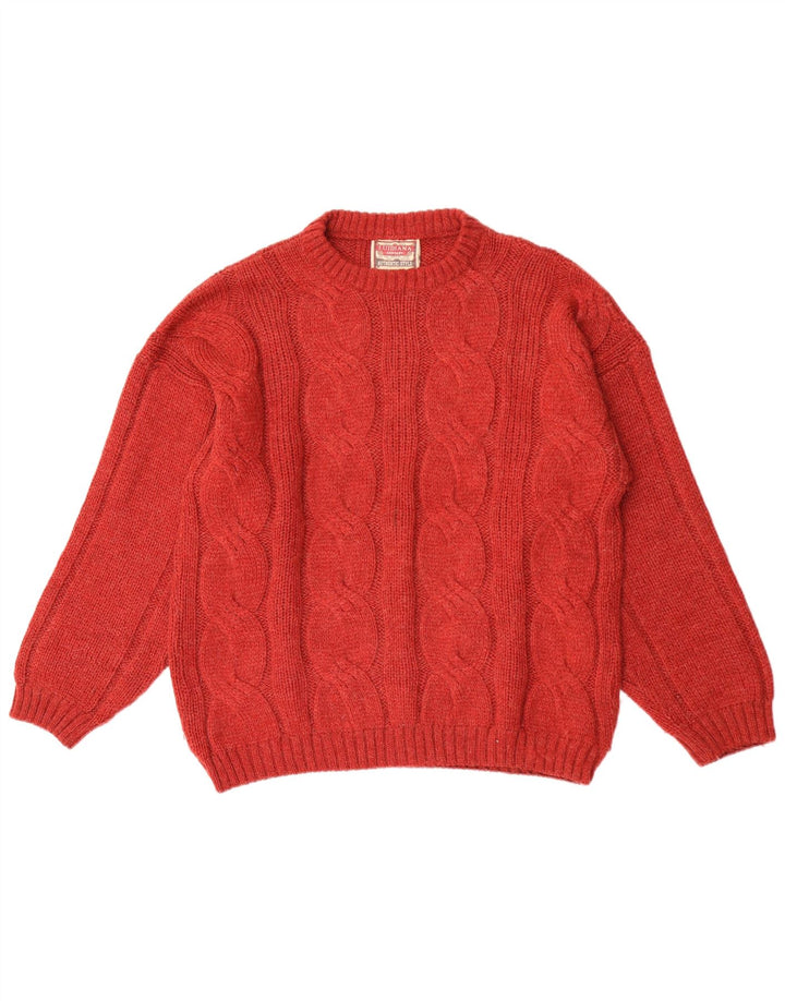 Luidiana Herre Crew Neck Jumper Sweater Stor Rød Akryl