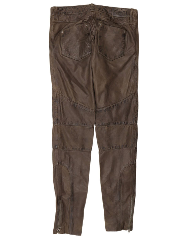 Tigha skinny læderbukser til kvinder Small W30 L31 brunt læder