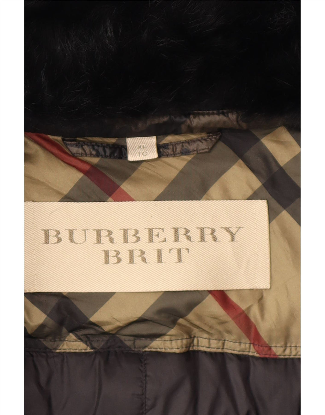 Burberry Damemønstret polstret frakke UK 18 XL Brun Camouflage Designer