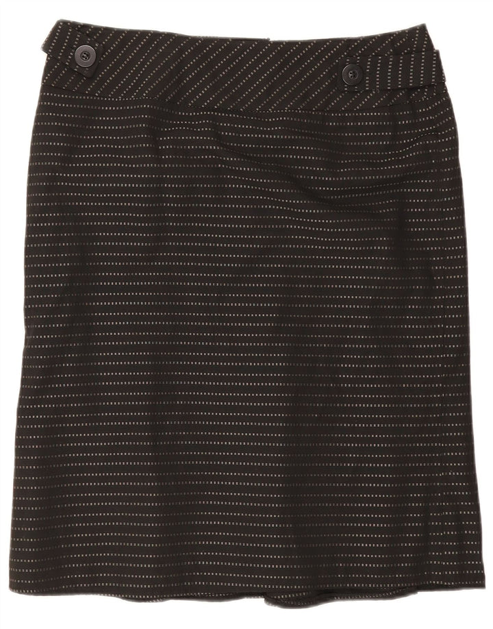 Principper Dame Midi lige nederdel UK 14 Medium W32 Sort nålestribe