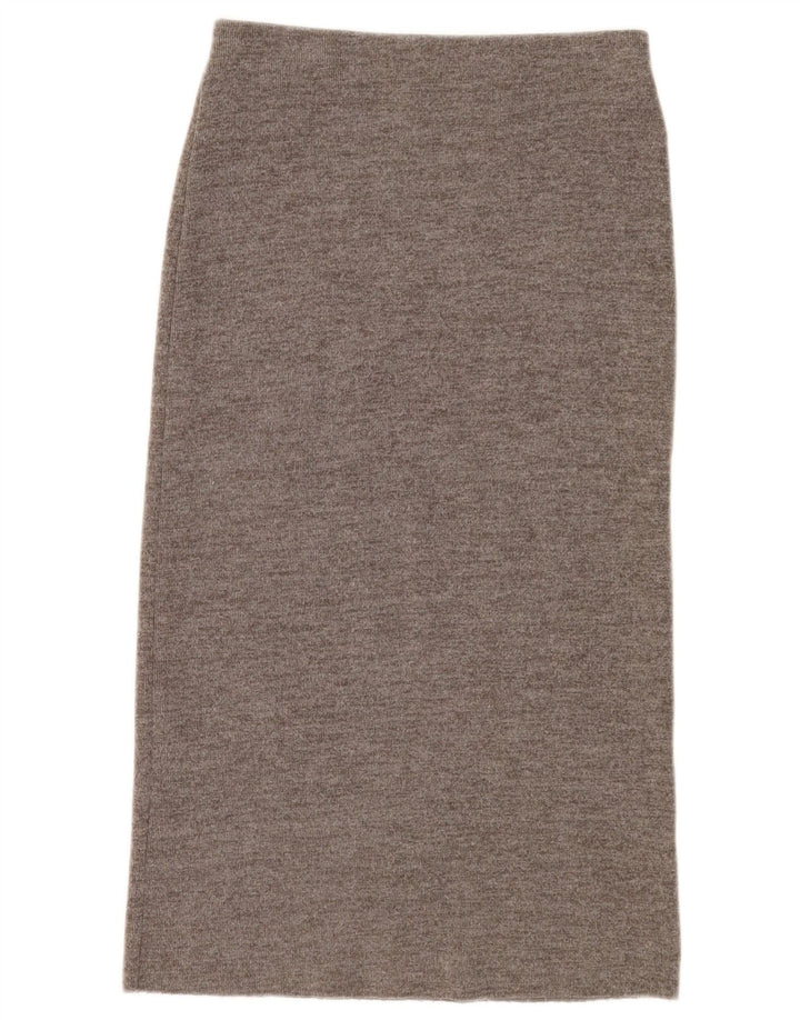 Zara Dame Midi Nederdel Medium W28 Grå Bomuld