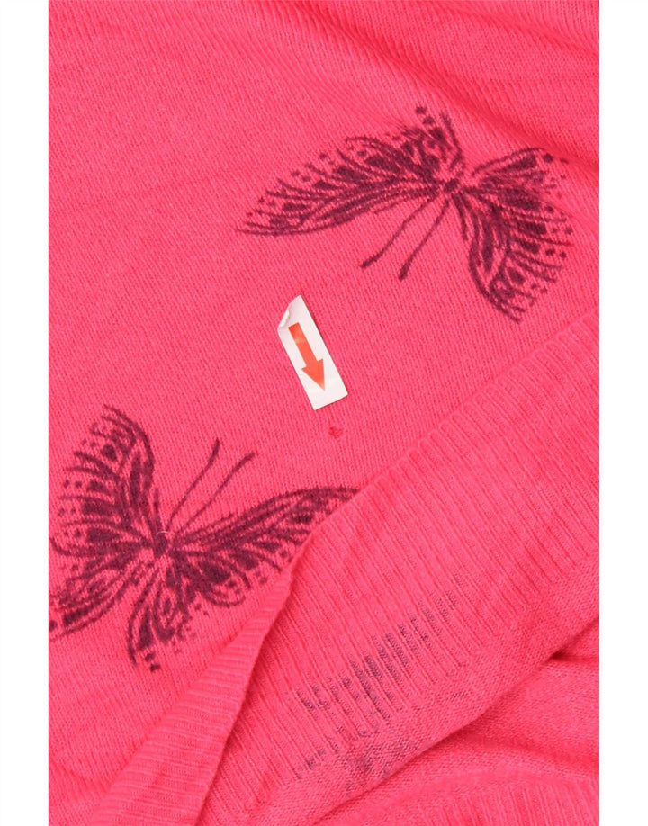 Marks & Spencer Dame sweater med rund hals DK 12 Medium Pink Butterfly