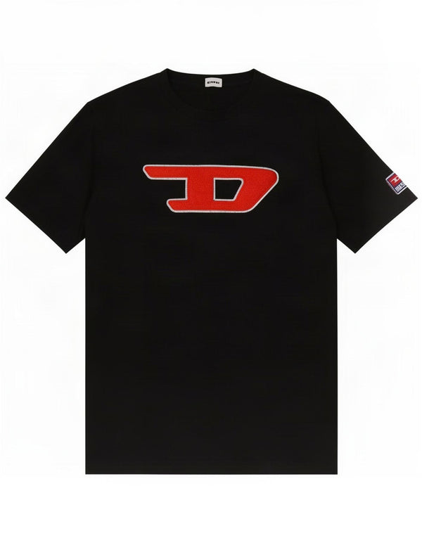 Diesel Herre Grafisk T-Shirt Top XL Sort Bomuld
