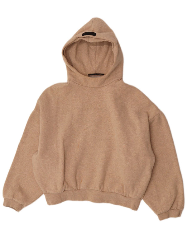 Essentials Dame grafisk oversized hættetrøje Jumper UK 6 XS Beige Bomuld