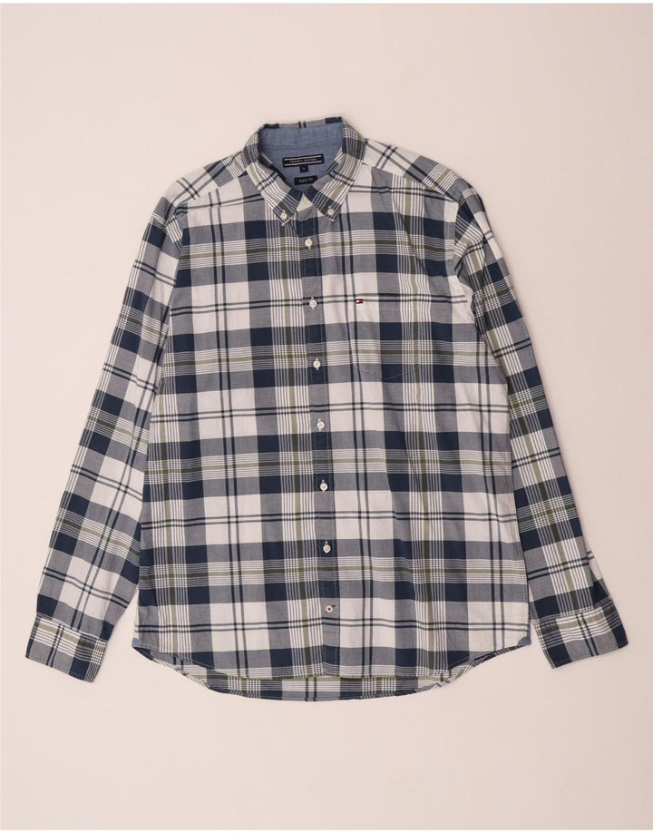 Tommy Hilfiger herre Regular Fit skjorte XL marineblå ternet
