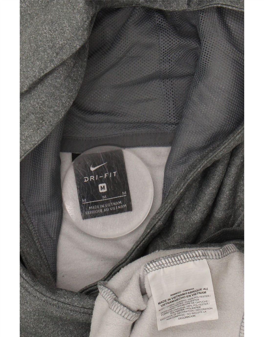 NIKE Mens Dri Fit Graphic Hoodie Jumper Medium Grey Colourblock Polyester