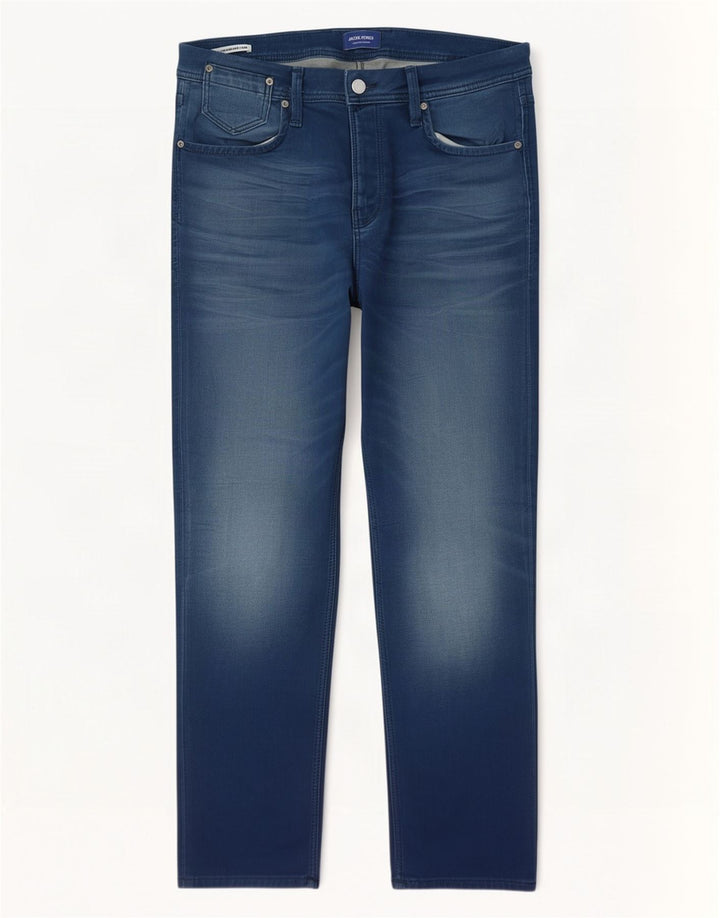 Jack & Jones Herre Tim Straight Jeans W34 L32 Blå