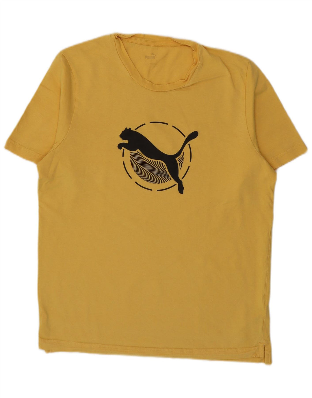 Puma Herre Grafisk T-Shirt Top Stor Gul Bomuld