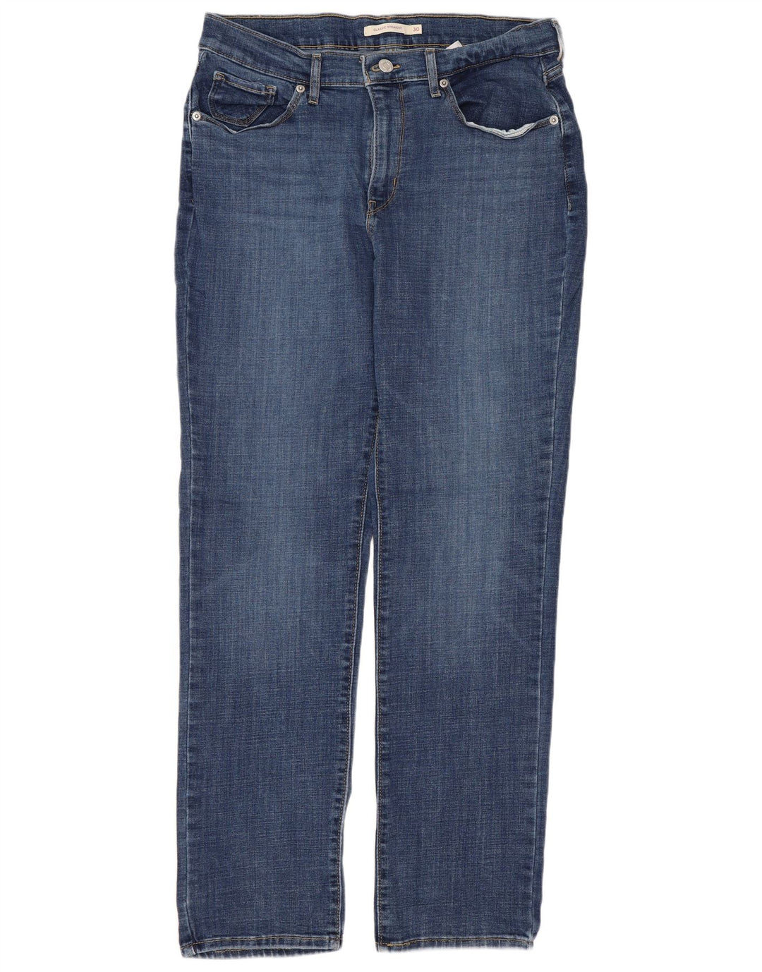 LEVI'S Dame Classic Fit Straight Jeans US 10 Large W30 L30 Blå