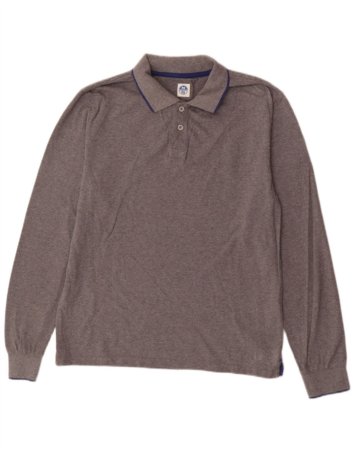 North Sails Langærmet herre poloshirt Stor grå bomuld