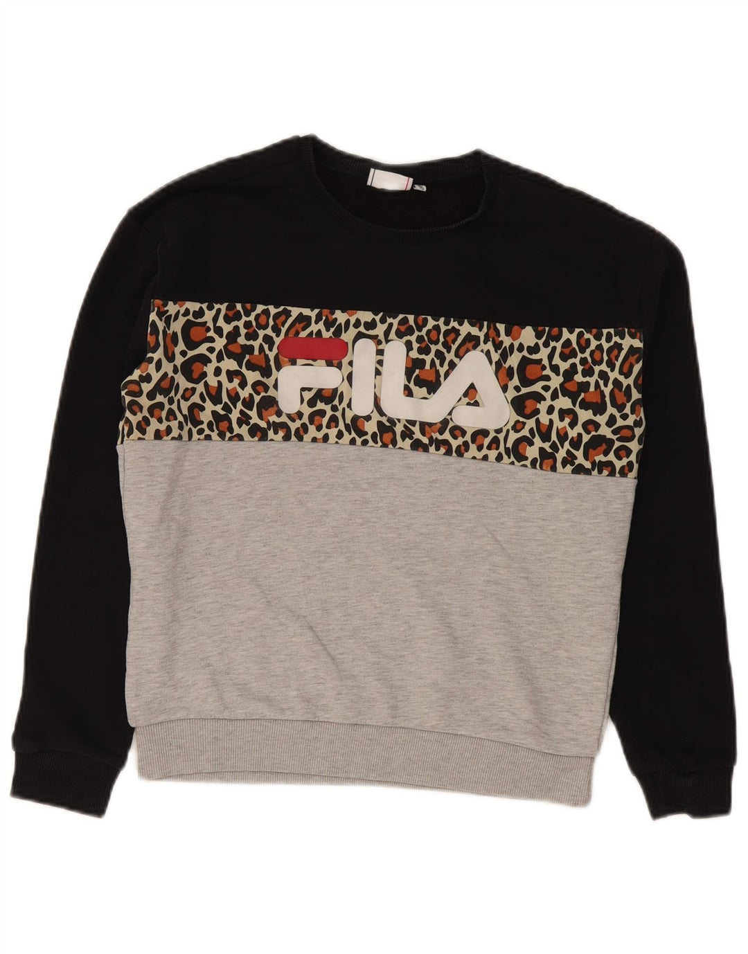 Fila Dame Grafisk Sweatshirt Jumper UK 10 Lille Flerfarvet