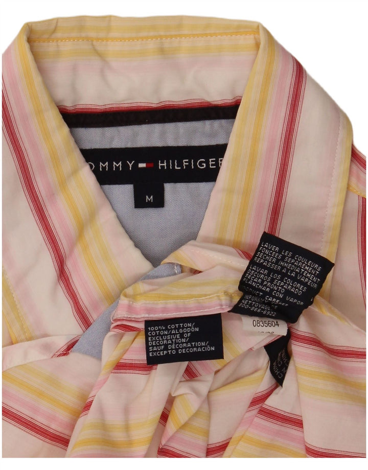 Tommy Hilfiger Kortærmet Herreskjorte Medium Gul Stribet Bomuld