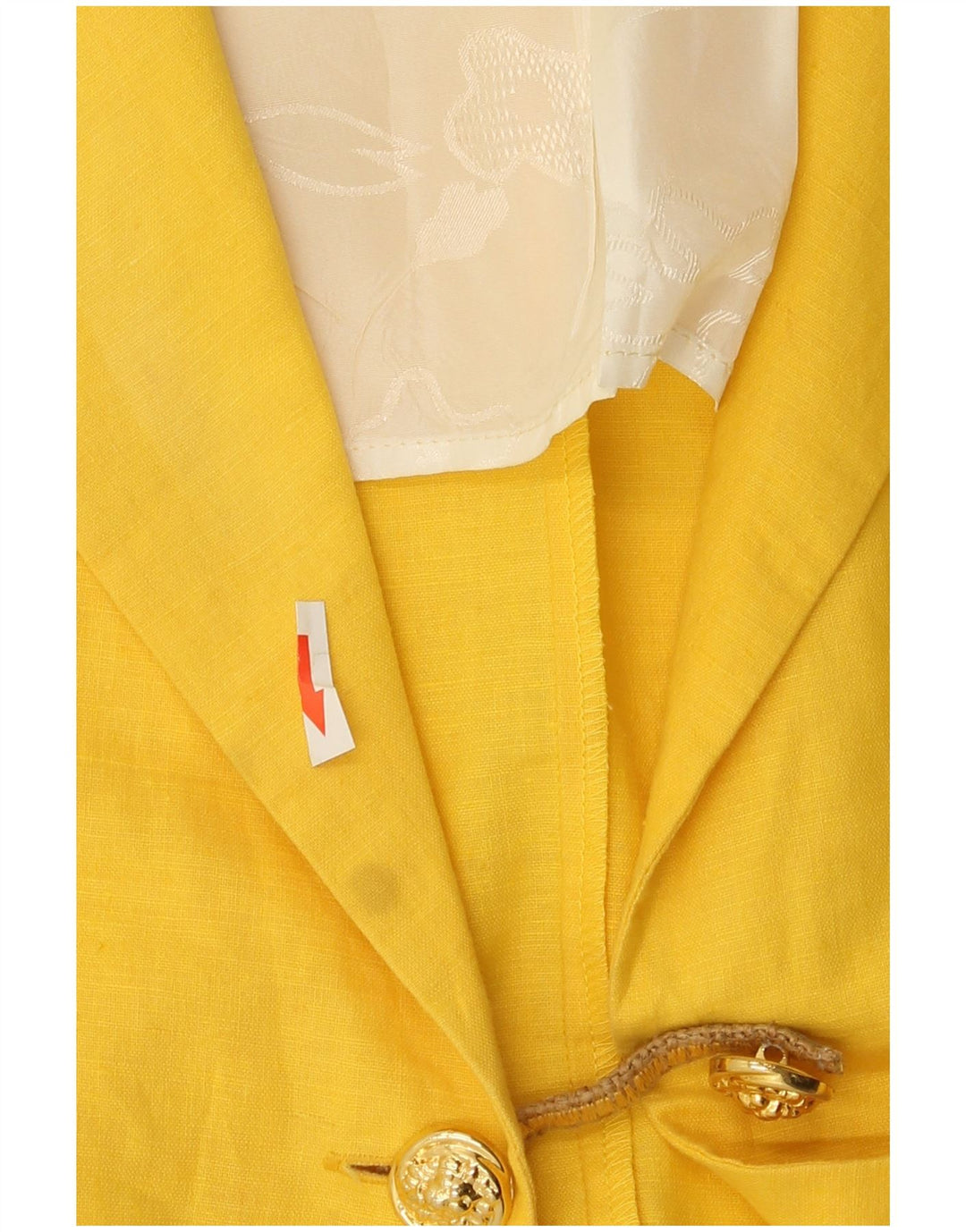 Vintage Dame Kortærmet 1 Knap Blazer Jakke UK 14 Medium Gul