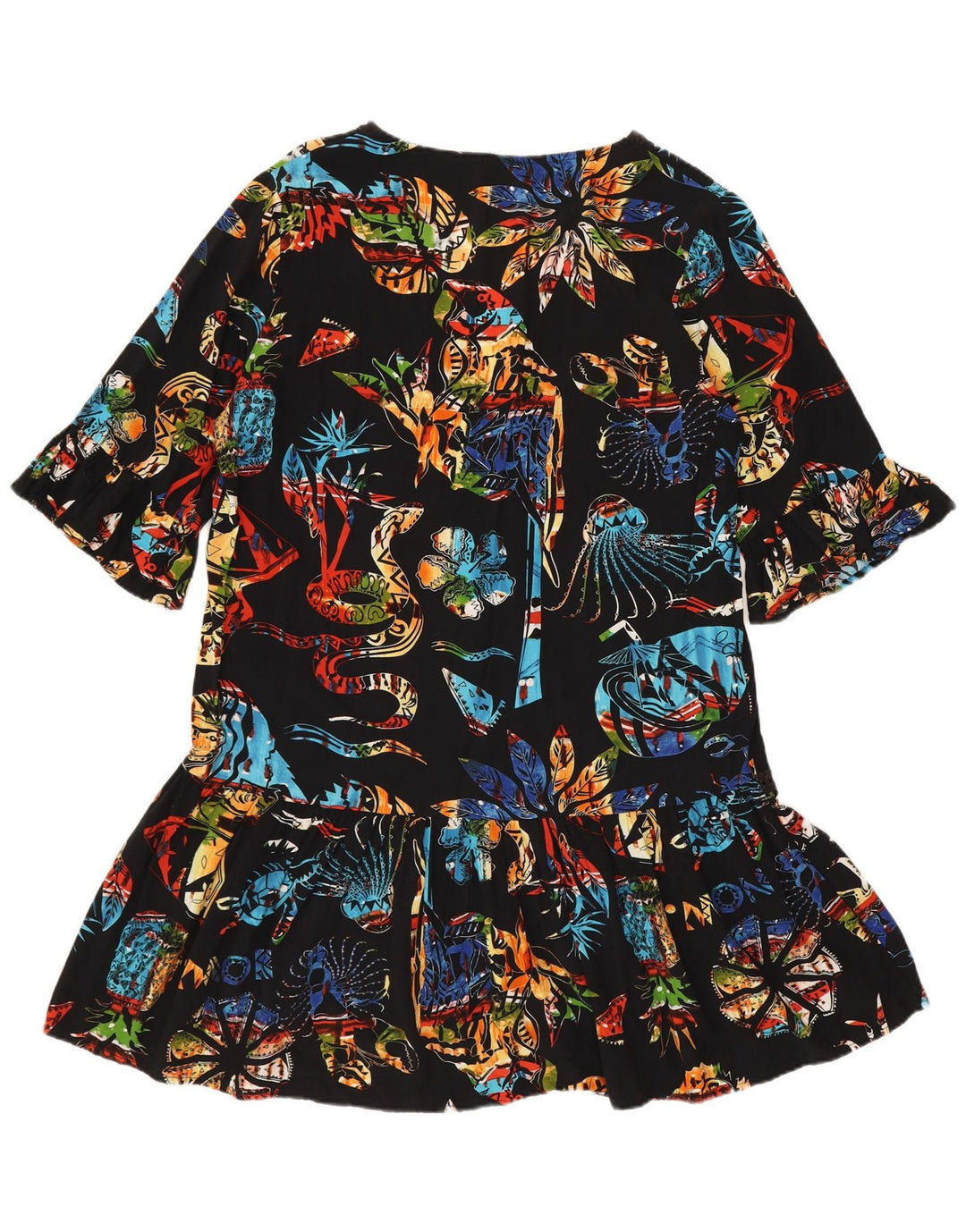 Desigual Dame Tunikakjole UK 14 Medium Black Floral