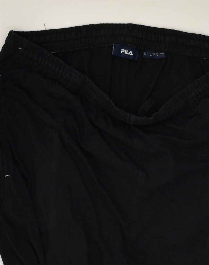 FILA Womens Tracksuit Trousers UK 16 Large Black Cotton | Vintage Fila | Thrift | Second-Hand Fila | Used Clothing | Messina Hembry 