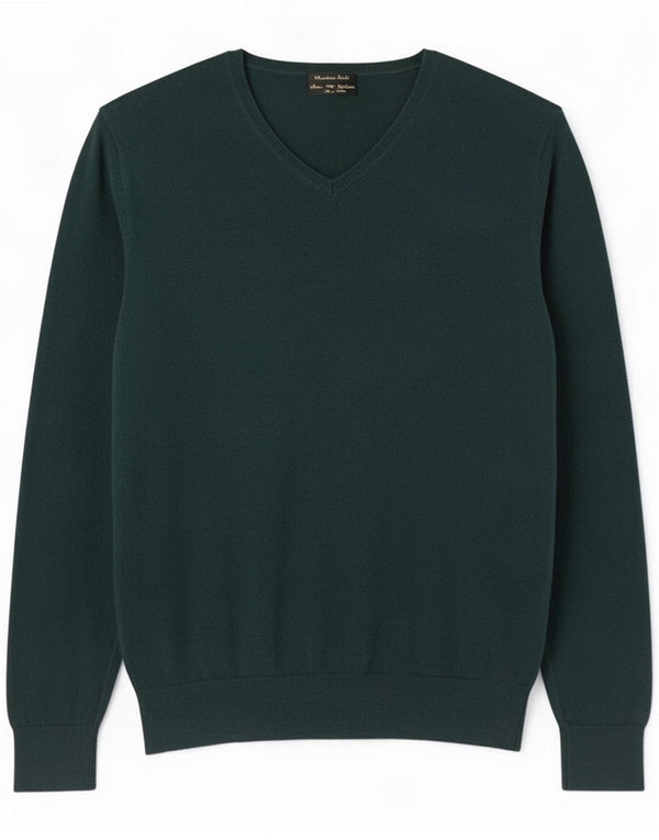 Massimo Dutti Herre V-hals sweater Medium Grøn Bomuld