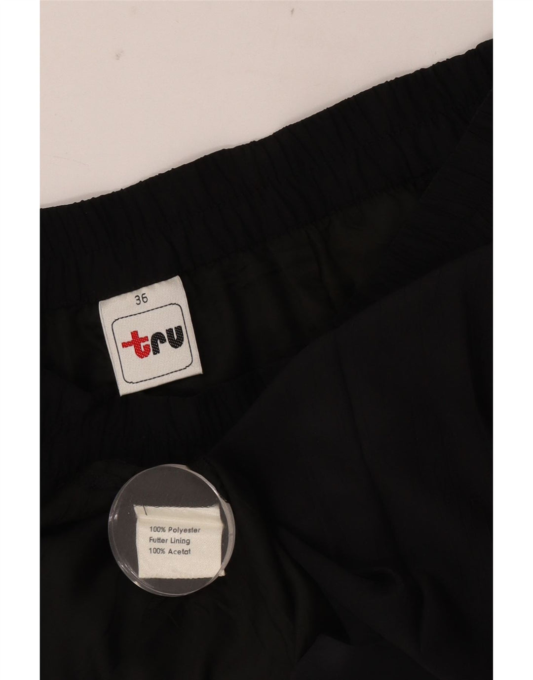 Tru Womens Midi Knife Plisseret nederdel W36 XL Sort Polyester