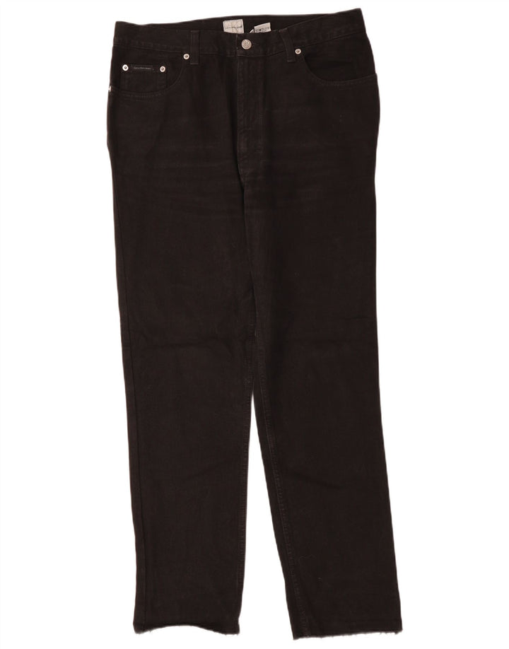 CALVIN KLEIN Straight jeans til mænd W32 L30 Sort bomuld