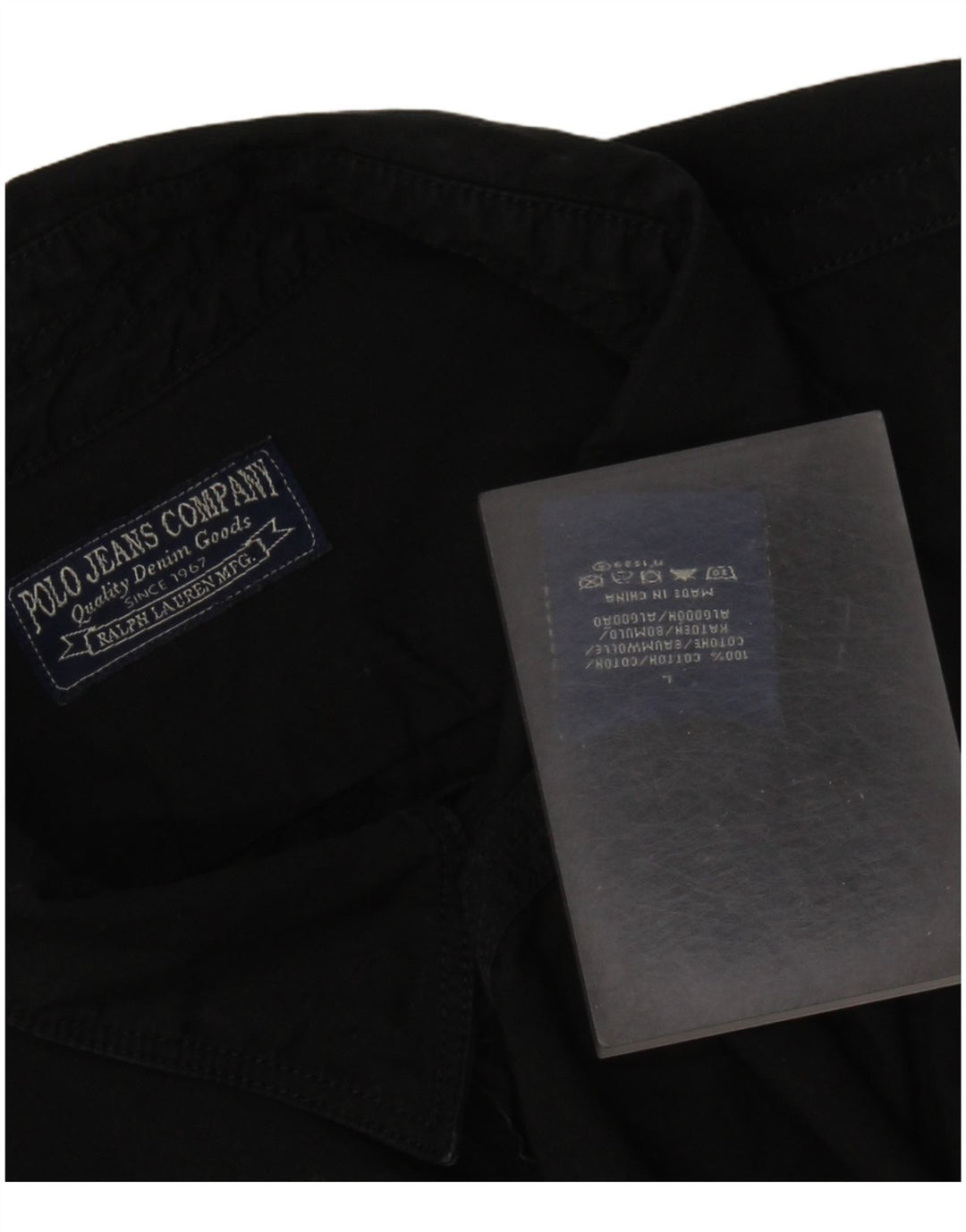 RALPH LAUREN Herreskjorte Stor sort bomuld