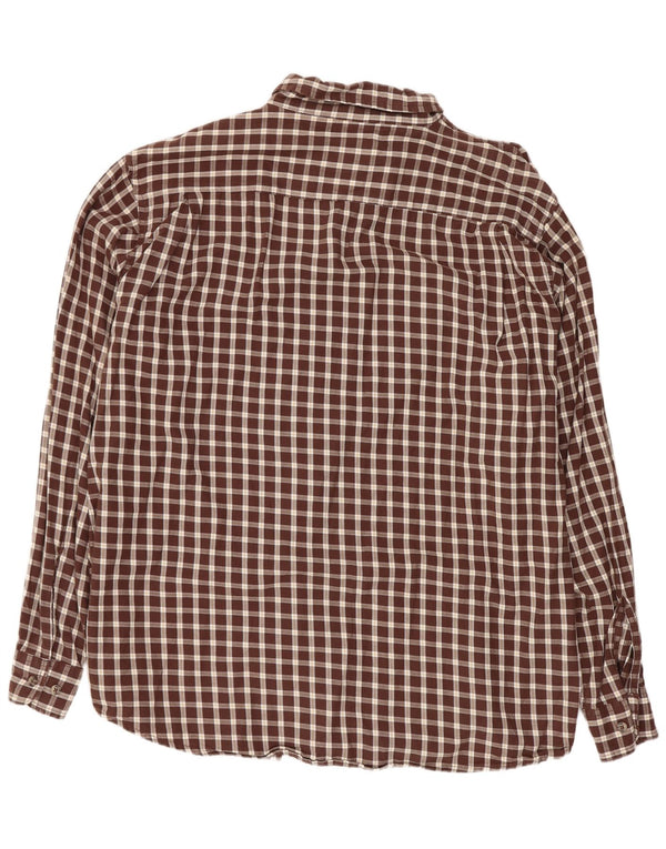 Wrangler herre flannelskjorte XL brun ternet bomuld