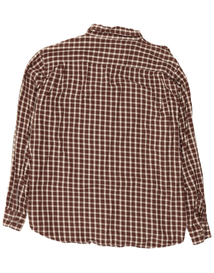 Wrangler herre flannelskjorte XL brun ternet bomuld