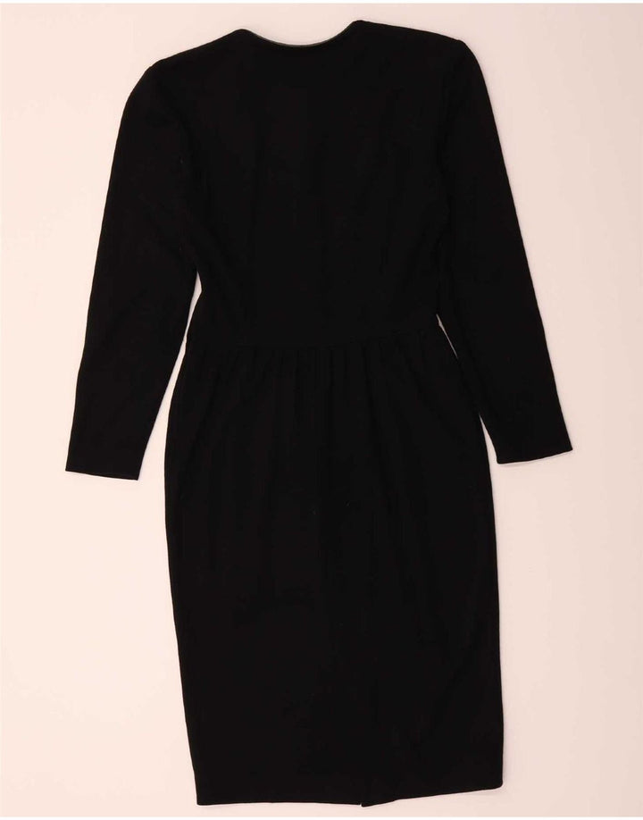 Trussardi Dame Langærmet Skede Kjole IT 42 Medium Sort