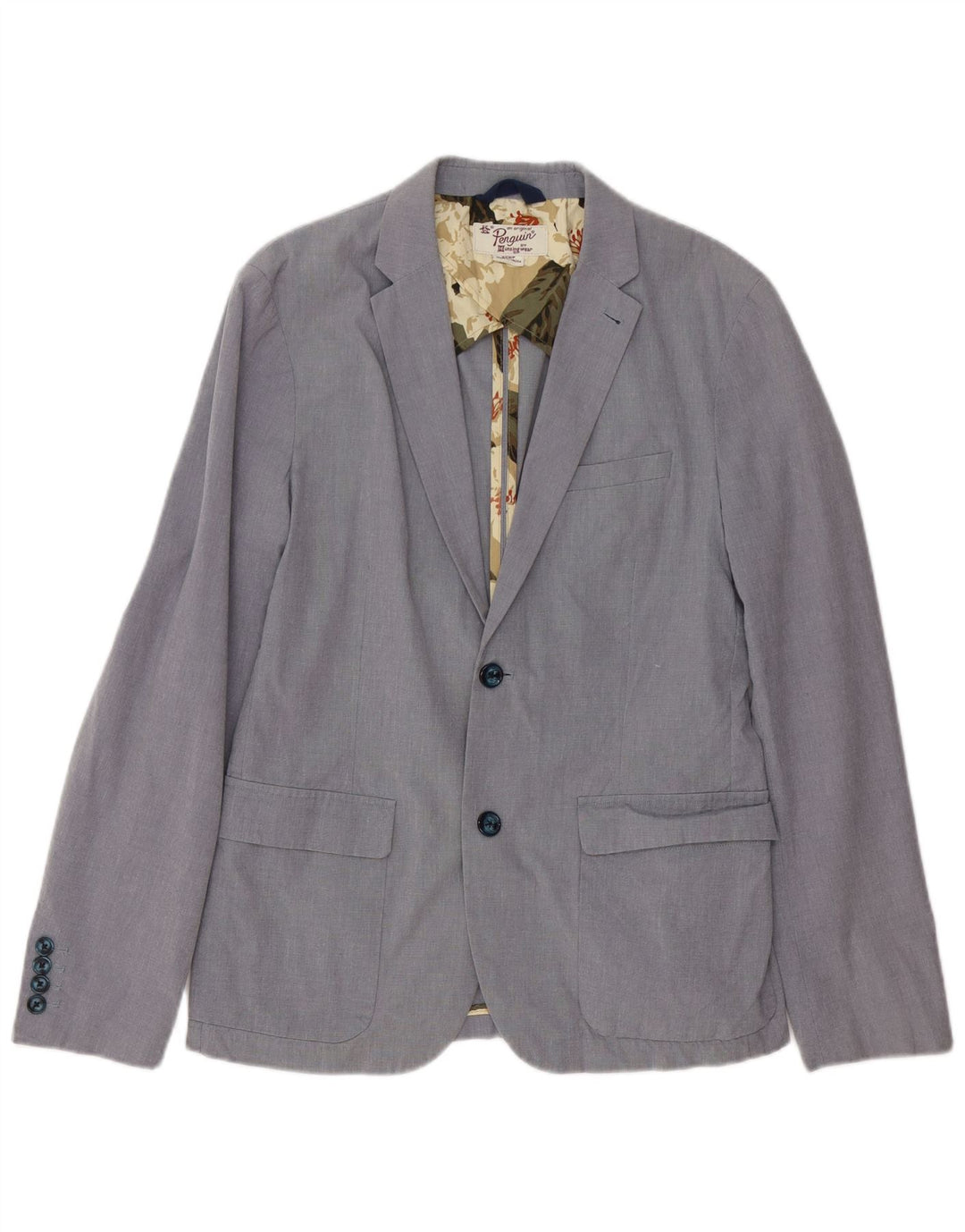 Penguin Herre 2 Button Blazer Jacket UK 36 Small Blue Cotton