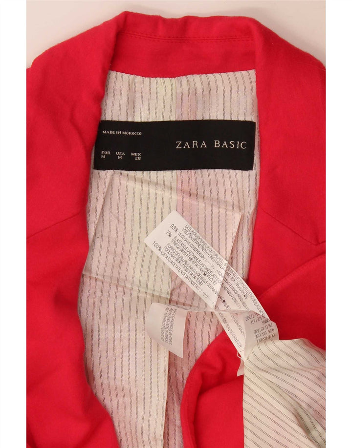 Zara Dame 1-knaps blazerjakke UK 12 Medium Pink Viscose