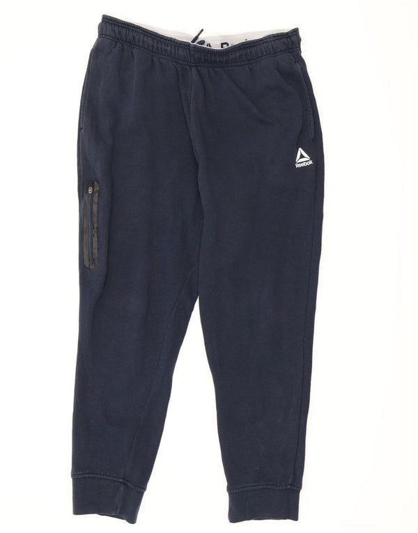 Reebok Herre Cargo Træningsdragt Bukser Joggers Large Navy Blue