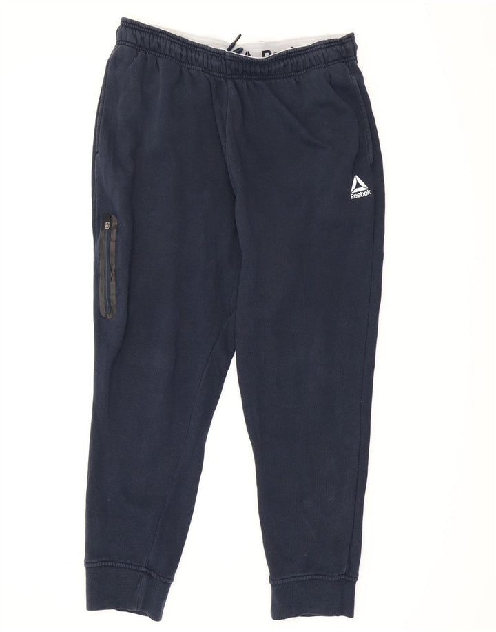 Reebok Herre Cargo Træningsdragt Bukser Joggers Large Navy Blue