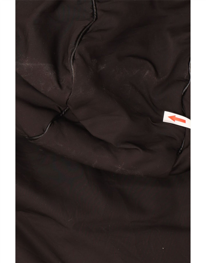 Zara Dame Hætte Polstret Frakke UK 14 Medium Sort Polyester