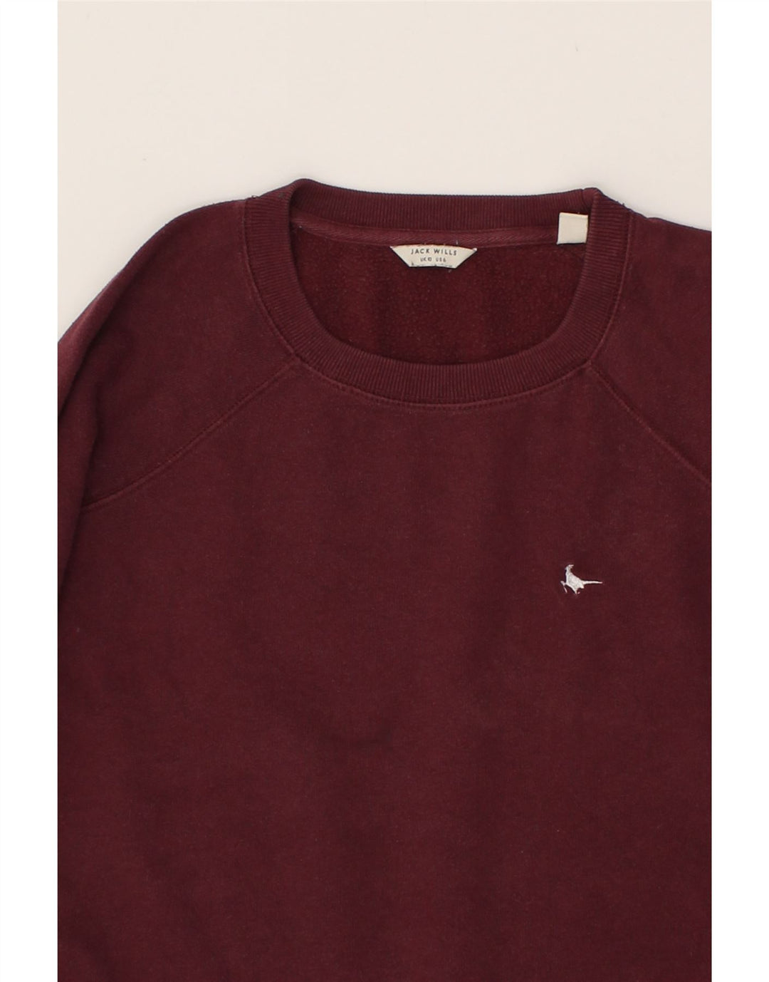 JACK WILLS Womens Sweatshirt Jumper UK 10 Small Burgundy Vintage Jack Wills and Second-Hand Jack Wills from Messina Hembry 