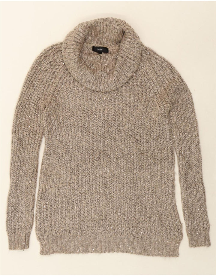 MOSSIMO Womens Roll Neck Jumper Sweater UK 14 Medium Grey Polyester Vintage Mossimo and Second-Hand Mossimo from Messina Hembry 
