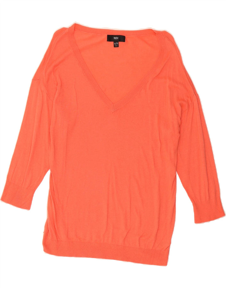 MOSSIMO Womens Big & Tall V-Neck Jumper Sweater UK 20 2XL Orange Vintage Mossimo and Second-Hand Mossimo from Messina Hembry 