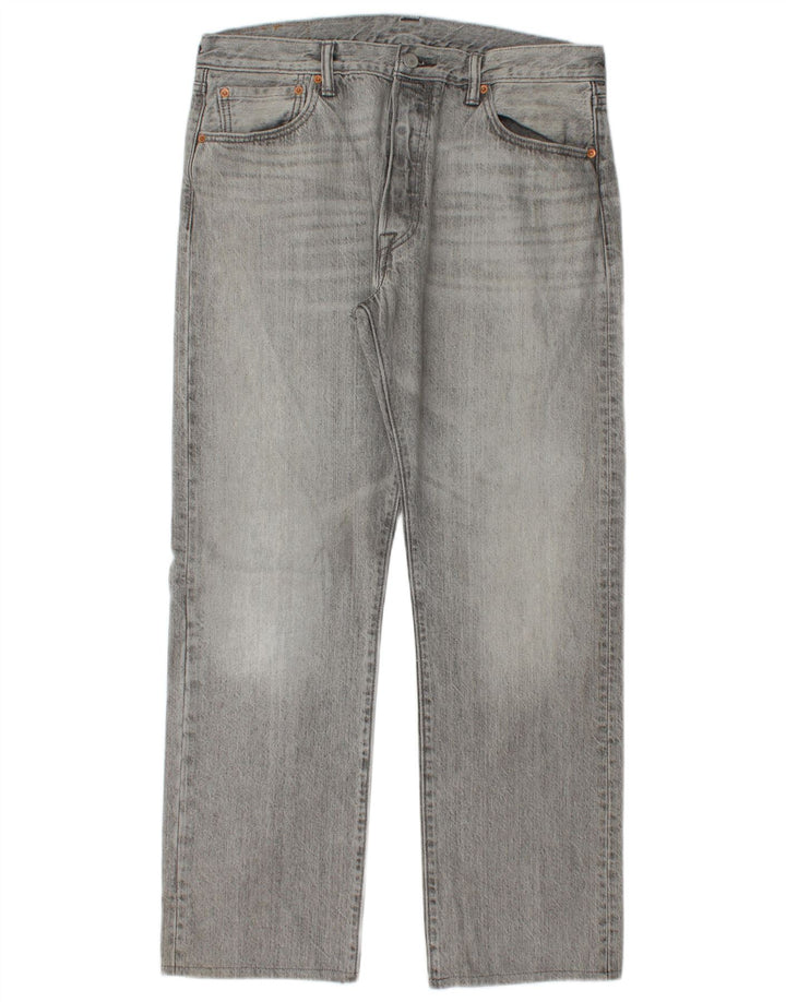 LEVI'S Herre 501 Straight Jeans W34 L30 Grå Bomuld